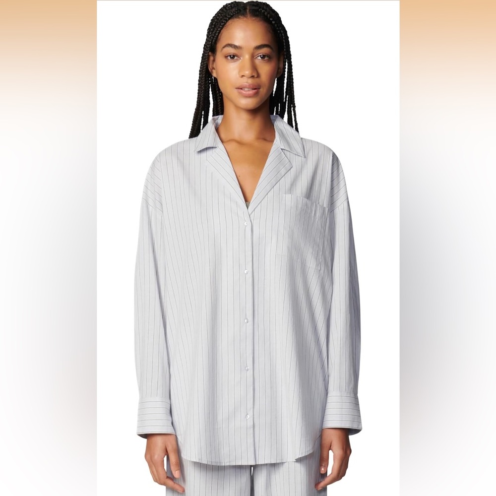 Florence by Mills Womens Morning Bliss Poplin Long-sleeve Button-down